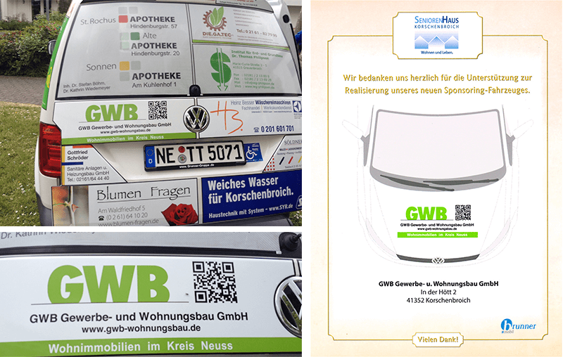 2015/2016 - Unterstützung zur Realisierung eines Sponsoring-Fahrzeuges für das SeniorenHaus Korschenbroich